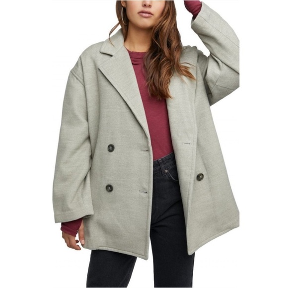 Free People Hanna Slouchy Oversized Double Breasted Coat size XS - Picture 2 of 13